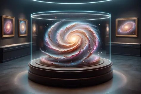 small colorful mad-spiral-galaxy in display case, museum in the background<lora:DisplayCaseXL:0.7>  <lora:Spiral_Galaxies_SDXL:0...