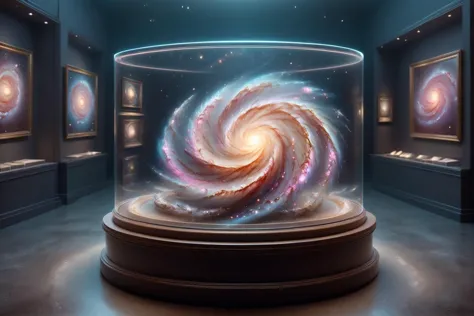 small colorful mad-spiral-galaxy in display case, museum in the background<lora:DisplayCaseXL:0.7>  <lora:Spiral_Galaxies_SDXL:0.8>  <lora:great_lighting:1> great lighting <lora:sd_xl_dpo_lora_v1:1> <lora:aesthetic:1> aesthetic, (masterpiece:1.2), best quality, (hyperdetailed, highest detailed:1.2), high resolution textures