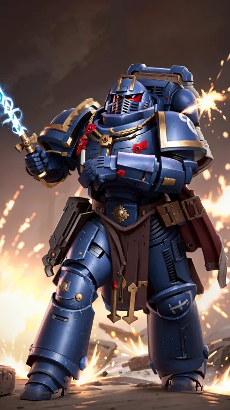 <lora:ULTRAMARINES MK1 by CCARAXESS - 40K:0.8> ultramarine, primus, bladeguard, incursor, primaris, victirix, BREAK, Cato Sicarius, Master of the Guard, Champion of Macragge, Grand Duke of Talassr, BREAK, power sword, masterpiece, best quality, extremely detailed, highly quality, 4k, sharp focus, professional, sharp focus, award winning, cinematic lighting, octane render, unreal engine, volumetrics dtx, Wallpaper,