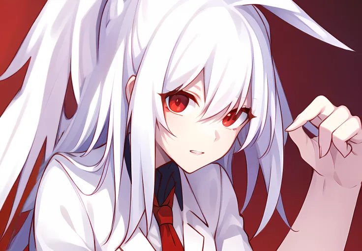 <lora:isla plastic memories:0.7>, red eyes, white hair, (high quality, best quality:1.4)