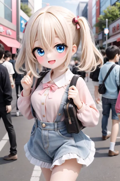 insanely detailed, absurdres, ultra-highres, ultra-detailed, best quality,
1girl, solo, nice hands, perfect hands,
BREAK,
(wearing harajuku-style coordinate),
happy smile, laugh, open mouth,
walking, seductive pose,
from above, cowboy shot, looking at viewer,
BREAK,
slender, kawaii, perfect symmetrical face, ultra cute girl, ultra cute face, ultra detailed eyes, ultra detailed hair, ultra cute, ultra beautiful,
by Canon EOS, SIGMA Art Lens 35mm F1.4, ISO 200 Shutter Speed 2000,
BREAK,
in harajuku, shibuya, tokyo, street, crowd, cityscape,
(cleavage:-0.8)
BREAK,, (white) blonde hair, medium hair, messy hair, blue eyes, hair between eyes