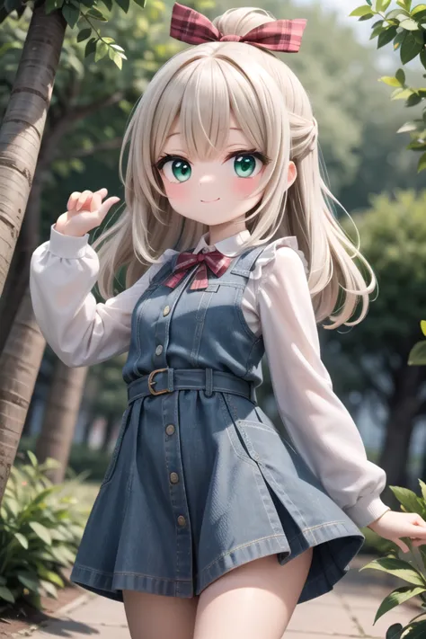 insanely detailed, absurdres, ultra-highres, ultra-detailed, best quality,
1girl, solo, nice hands, perfect hands
BREAK
jirai kei,plaid skirt, shirt, long sleeves, bow, blue skirt, white shoulder frilly shirt, outdoors, blue bow, long hair, (cleavage:-1.5)
BREAK
happy smile, laugh, closed mouth
BREAK
standing, cowboy shot, looking at viewer
BREAK
slender, kawaii, perfect symmetrical face, ultra cute girl, ultra cute face, ultra detailed eyes, ultra detailed hair, ultra cute, ultra beautiful
BREAK
in forest, depth of field, ultra detailed background
BREAK
medium large breasts
BREAK
orange hair, green eyes, topknot,