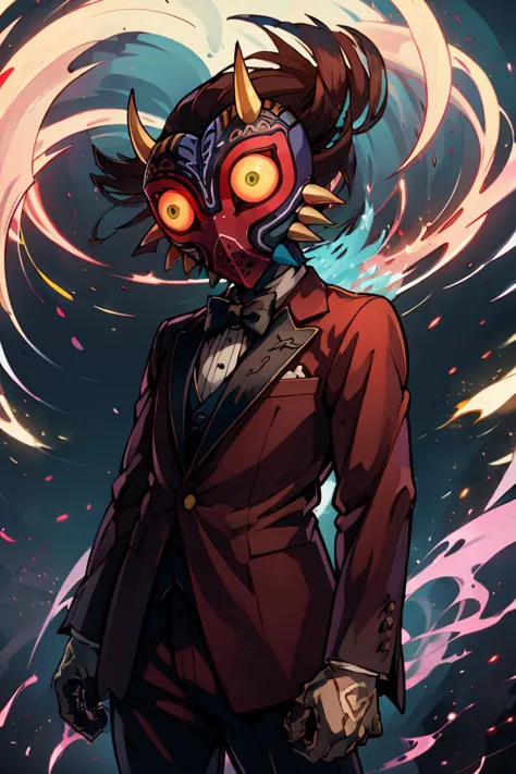 a cartoon image of a man in a suit and a mask