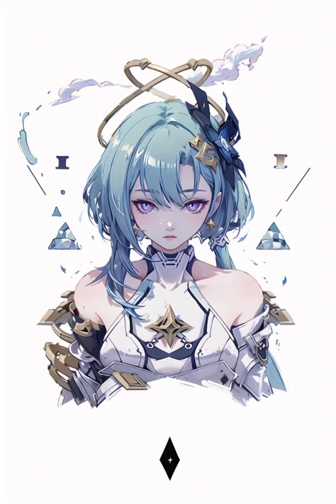 A picture of a woman with blue hair and a sword - SeaArt AI