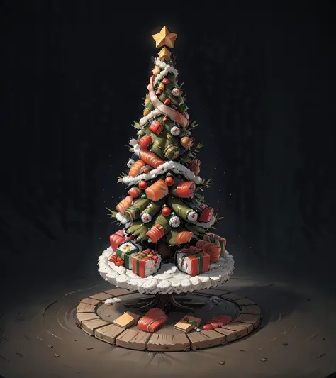 Árbol de navidad estilo sushi