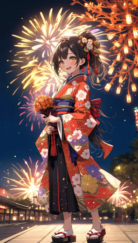 (Ultra-HD-details)
full body
1girl, gorgeous, Great Joy, Kimono, Japan's national dress
new year fireworks background
midjourney...