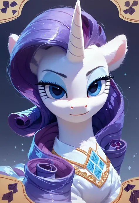 a close up of a cartoon pony with a purple mane