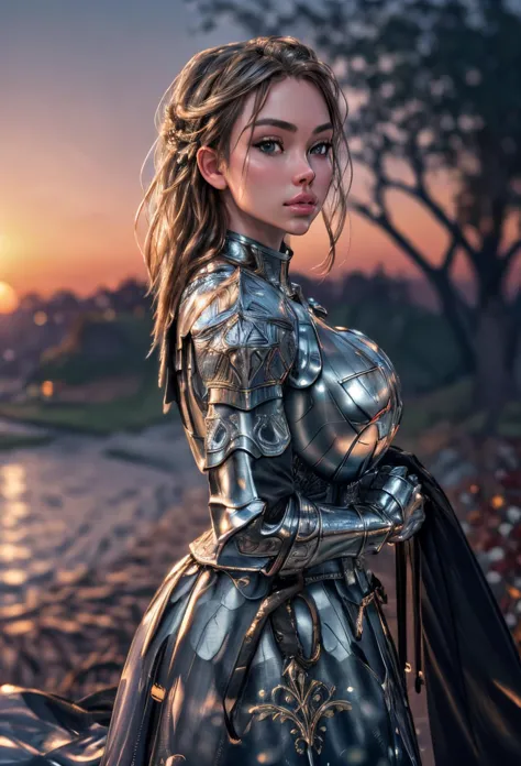 (masterpiece), (extremely intricate:1.3), (realistic), photo of a girl, the most beautiful in the world, (medieval armor), upper body, outdoors, far away castle, professional photograph of a stunning woman detailed, sharp focus, dramatic, award winning, cinematic lighting, volumetrics dtx, (film grain, blurry background, blurry foreground, bokeh, depth of field, sunset, motion blur:1.3), 4k, 8k, hd, hdr,  <lora:KnightT:0.8> KnightT, armor <lora:more_details:0.8> <lora:th3p1t_b:0.6> th3p1t