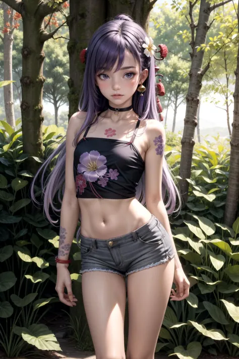 masterpiece, best quality, highly detailed, 1girl, small breasts, petite, long hair, light purple hair, ((gradient hair)), grey ...