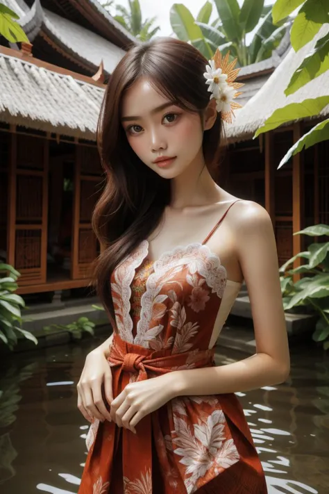 1girl, dress, indonesian atmosphere, upper body