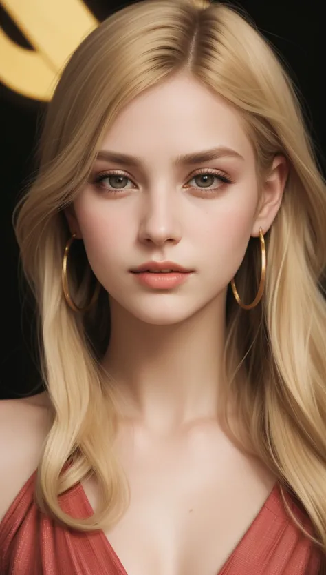 (female viking:1.5), tall, fit, oval face, (dark skin:1.1), (golden blonde hair, brown eyes, short nose, thin lips, sharp chin, ...