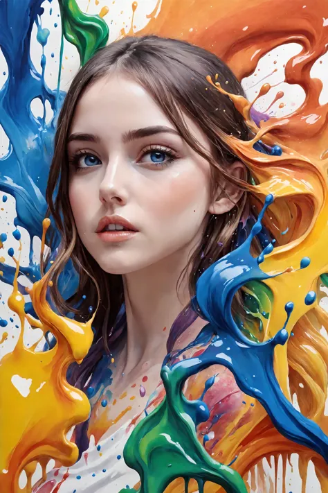 Colorful, multiple colors, intricate detail, splash screen, photorealistic, intricately detailed fluid gouache painting, calligr...