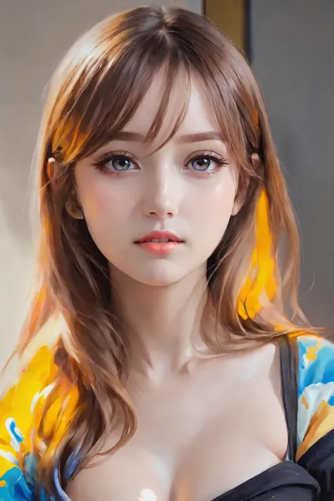 oil painting, vivid colors, beautiful light,
masterpiece, best quality, 1girl,  waifu