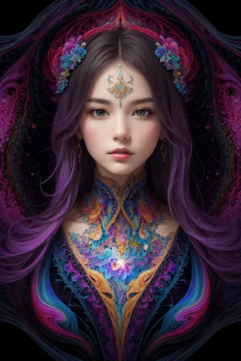 (masterpiece, top quality, best quality, official art, beautiful and aesthetic:1.2), (1girl), extreme detailed,(fractal art:1.3),colorful,highest detailed