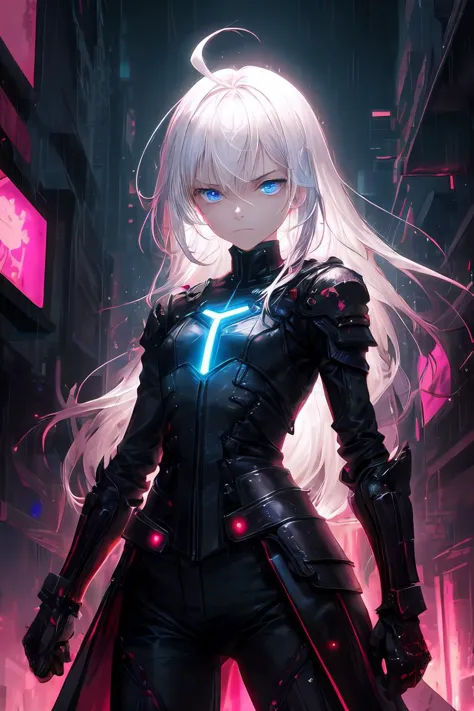 a woman in a futuristic outfit with a sword and a sword