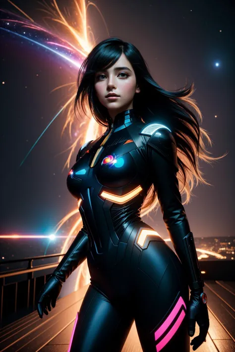 a woman in a futuristic suit posing for a photo