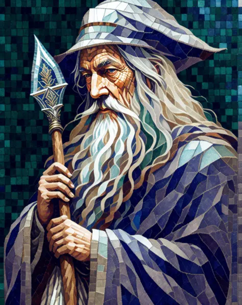 Gandalf, modernist mosaic