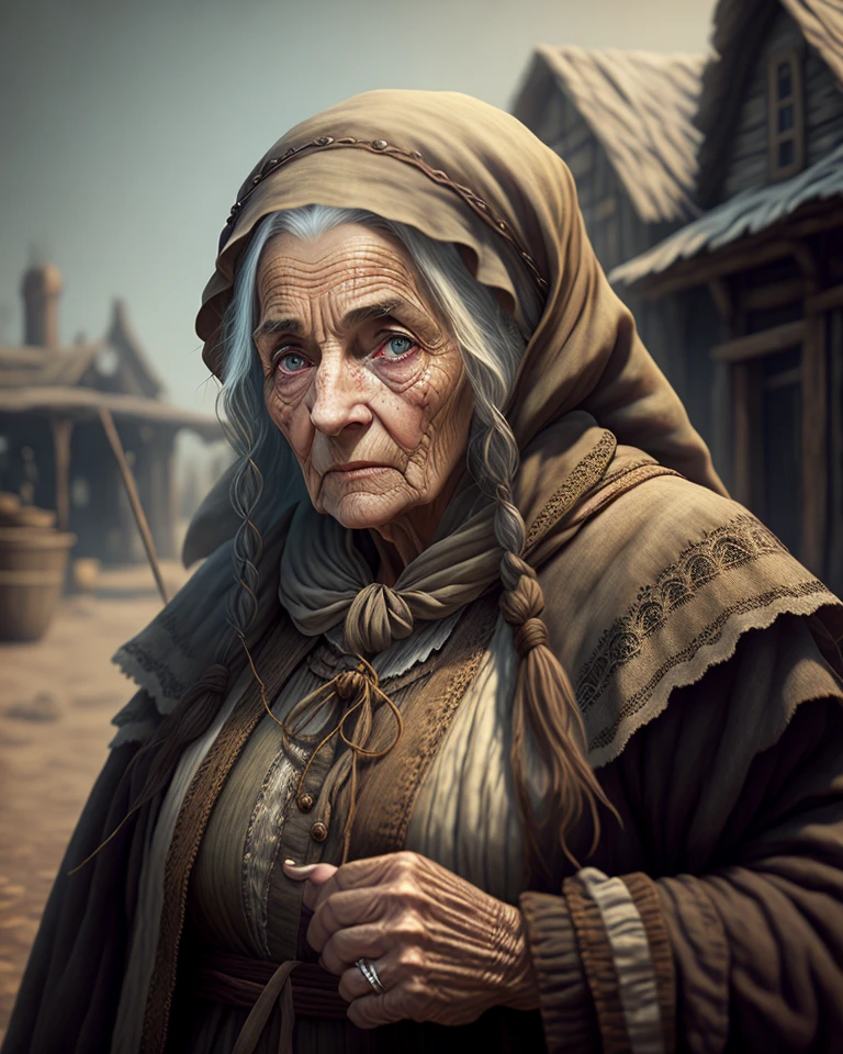 An old crone in ragged clothing points her index finger directly at you, clear face details, sharp clear compelling eyes, forced perspective with her hand and fingers seeming much larger than normal, photographic style, cinematic, dramatic, POV, depth of field, super sharp focus, compelling fantasy image, uncomfortable, highly detailed, 16 k, high resolution, unreal engine 5, octane render