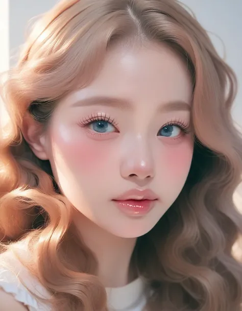 score_9, score_8_up, score_7_up, score_6_up, semi-realistic, face focus close up, a korean girl, welcoming, blue eyes, false eyelashes, glossy pink lips, gradient lips a, blush, light brown hair, wavy long hair
 <lora:makeup_master_pony_v2:1>