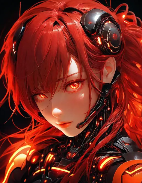 a close up of a woman with red hair and goggles