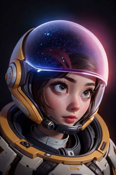 Growing rose in a broken helmet of an astronaut in open space, galaxy, nebula, photorealistic, 8k octane render, hyper detailed, volumetric lighting, hdr,