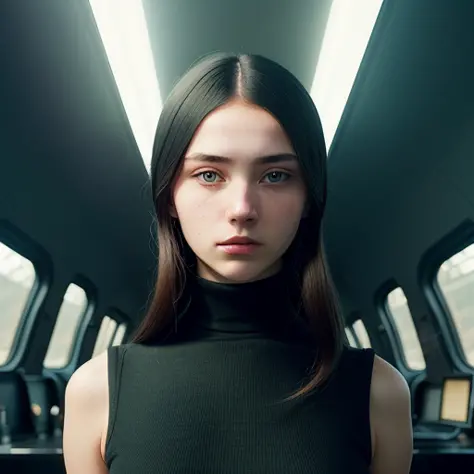 A stunning intricate full color portrait of (sks woman:1), wearing a black turtleneck, epic character composition, by ilya kuvshinov, alessio albi, nina masic, sharp focus, natural lighting, subsurface scattering, f2, 35mm, film grain