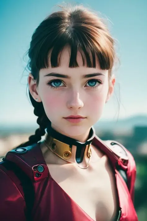 (ultra photorealistic:1.3), extremely high quality high detail RAW color photo, in locations,highly detailed symmetrical attractive face, angular symmetrical face,perfect skin, skin pores,  dreamy red eyes,reddish-brown plaits hairs, (neon genesis evangelion  cosplayer:1.2), soft focus, (film grain, vivid colors, film emulation, kodak gold portra 100, 35mm, canon50 f1.2), Lens Flare, Golden Hour, HD, Cinematic, Beautiful Dynamic Lighting,shy,elegent,cute,lust,cool pose, teen,viewing at camera,, (ultra photorealistic:1.3), extremely high quality high detail RAW color photo, in locations,highly detailed symmetrical attractive face, angular simmetrical face,perfect skin, skin pores,  reddish-brown plaits hairs, (bladerunner cosplayer:1.2,robot,plugin suit), holding sword,soft focus, (film grain, vivid colors, film emulation, kodak gold portra 100, 35mm, canon50 f1.2), Lens Flare, Golden Hour, HD, Cinematic, Beautiful Dynamic Lighting,shy,candid,elegent,cute,lust,cool pose, teen,viewing at camera,