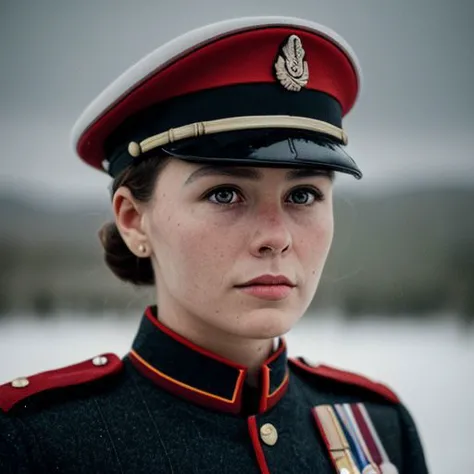 arafed woman in uniform with medals and a medal