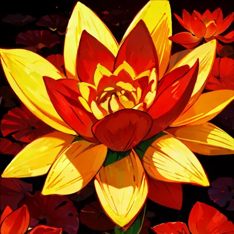 wowicon of lotus flower, red glow <lora:sxzWowIconsStyle_v2:0.7>