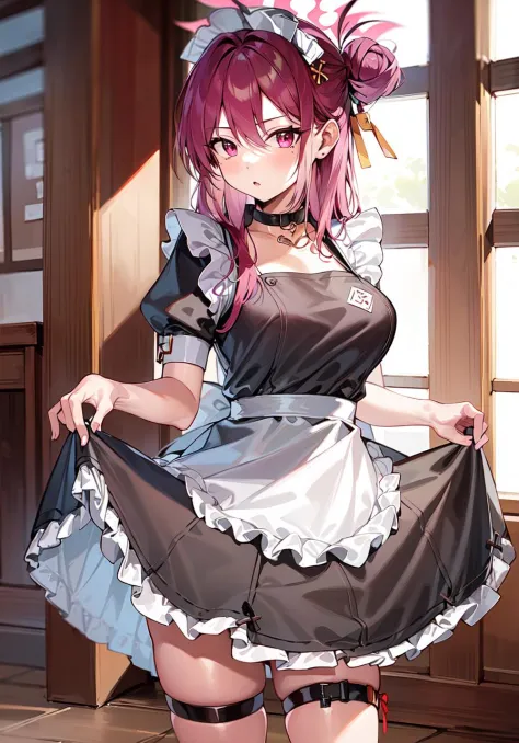 masterpiece, best quality, high resolution,
1girl, solo, maid, enmaided, maid apron, 
 <lora:BAReizyo:0.8>