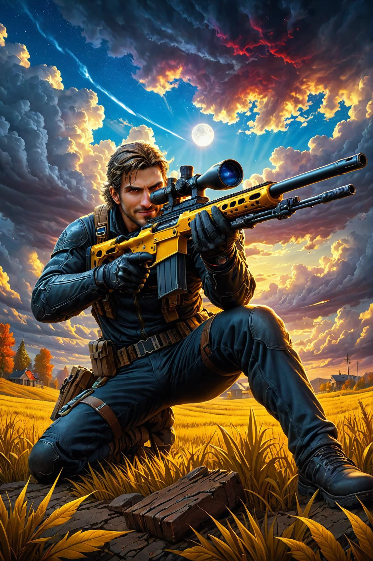 by Antonio J. Manzanedo and Asaf Hanuka in the style of Phil Koch, using a sniper rifle vibrant dream 