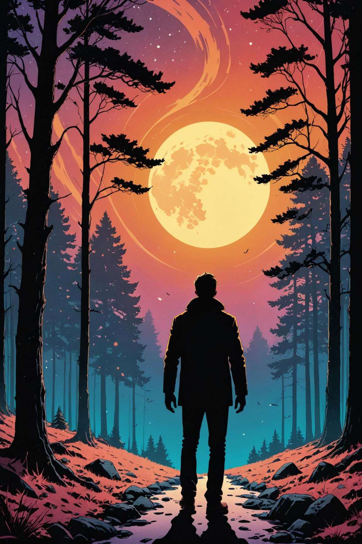 ilustración de cómic por (( Chip Zdarsky y Vitaly Golovatyuk )) En el estilo de [[ Alena Aenami y Henry Heerup y Andy Kehoe ]],   sueño vibrante 