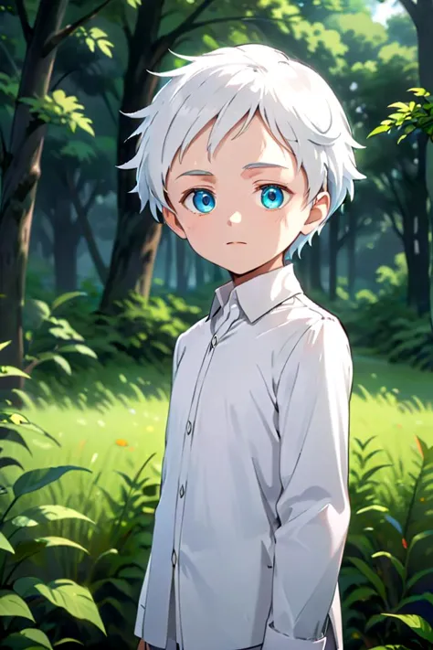 <lora:neverland_norman-000022:0.6>
one 12-year-old boy named neverland_norman, standing alone in outdoors next to green open plains, he has blue colored eyes, he has white hair and he is wearing a white collared shirt,
draw it in the style of The promised Neverland,
The soft lighting and detailed surroundings create an immersive environment where imagination runs wild hyper-detailed,
hyper-detailed face, high quality visuals, dim Lighting, sharply focused, octane render, 8k UHD