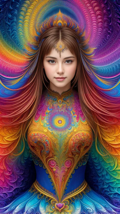 (masterpiece, top quality, best quality, official art, beautiful and aesthetic:1.2), (1girl), extreme detailed,(fractal art:1.3),colorful,highest detailed, smiling