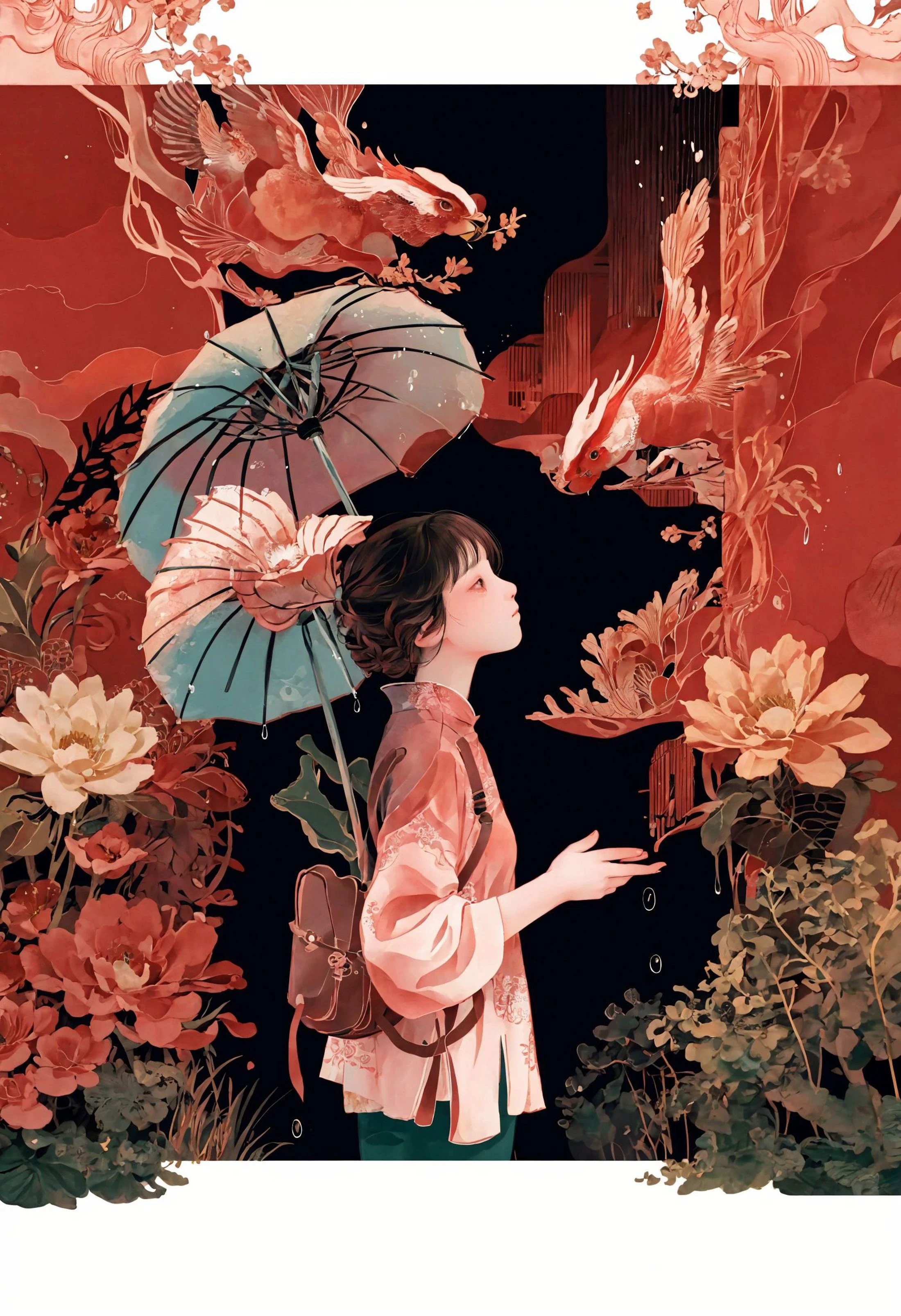 image cinématographique dans cette illustration wuxia évocatrice de style Wong Kar-wai,une guerrière solitaire se tient au milieu d&#39;un paysage désolé,ruelle mouillée par la pluie,la lumière ambiante projetant son ombre longue et désespérée contre les anciens murs. Son costume traditionnel est un mélange de profondeur,tons sourds,s&#39;harmonisant avec le crépuscule environnant. Sa posture est celle d&#39;un pouvoir modéré,avec une épée suspendue à ses côtés,sa présence aussi silencieuse que sa solitude. Son regard se perd au loin,reflétant une solitude poignante,caractéristique de l&#39;exploration de l&#39;isolement par Wong dans ses films. Les teintes saturées de la scène,le jeu de la lumière et de l&#39;ombre,et la lenteur,un cadrage délibéré crée une ambiance à la fois introspective et cinématographique,capturer l&#39;essence de l&#39;agitation intérieure d&#39;une héroïne wuxia au milieu du silence de la nuit.. Émotionnel,harmonieux,vignette,4k épique detailed,tourné avec un Kodak,photo 35 mm,netteté,budget élevé,cinémascope,lunatique,épique,Magnifique,grain de film,granuleux,coloré,Extrêmement mignon,