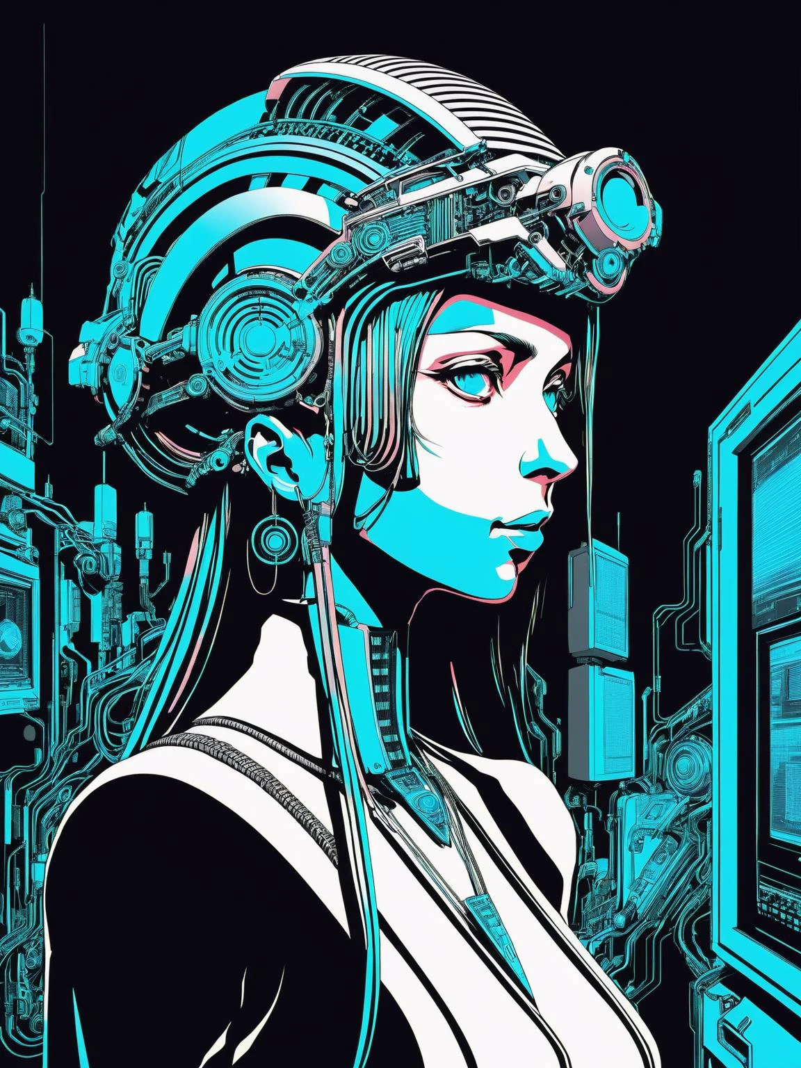 retrato gráfico anime de Banker of Cybernetic , 