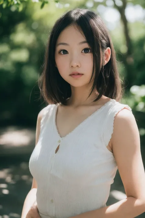 realistic, photorealistic, detailed, beautiful, RAW photo, film grain, (natural lighting :1.2), looking at viewer,
portrait, depth of field,
professional photo of a Japanese girl