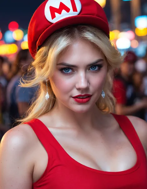 cinematic photo Portrait of ((ohwx woman)) as super Mario, red hat, fantasy, highly detailed, digital painting, artstation, concept art, sharp focus, illustration, art by Tony Sart and artgerm and randy vargas    <lora:kateupton_dh128_sdxxxl_v1:0.95> . 35m...
