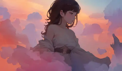 (masterpiece:1.1, highres:1.4) , 1 girl, watercolor style, (soft blending:1.2) , fluid colors, dreamy washes,fantasy ,dream world:1.8,