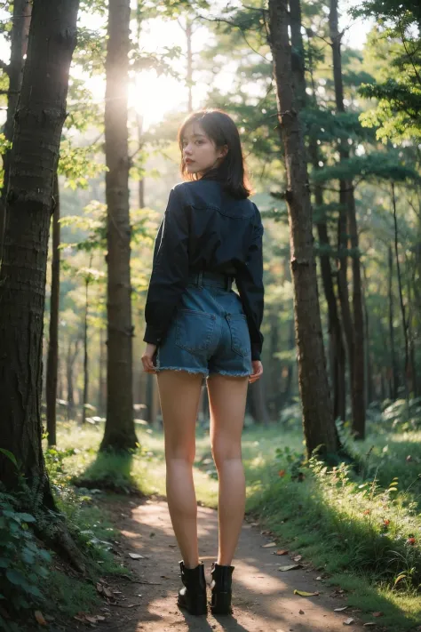 Best Quality,Masterpiece,Ultra High Resolution,(Realisticity:1.4),Original Photo,Cinematic Lighting,
1Girl,full body,forest,suns...