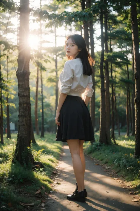 Best Quality,Masterpiece,Ultra High Resolution,(Realisticity:1.4),Original Photo,Cinematic Lighting,
1Girl,full body,forest,suns...