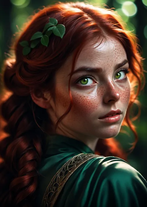 /UNO PARA TODOS, imaginalo aqui esta, Tu obra maestra visual: Un primer plano de una mujer joven que emerge de la oscuridad., Su rostro envuelto en un misterioso claroscuro.. Enfoca la lente nítidamente en sus ojos., profundo y verde, capturando cada matiz. La luz juega delicadamente a través de su cabello rojo intenso., Acariciando las tenues pecas que bailaban en sus mejillas. Sea preciso al acentuar el primer plano., Permitiendo que el bokeh se delinee perfectamente detrás de ella., impartiendo un aura de magia y profundidad a la escena. Esto no es solo un retrato; Es una obra de arte donde cada detalle está pensado y elaborado magistralmente.. Captura su esencia, Su belleza única, y transformarla en una imagen que cuente una historia sin palabras.
\\ Made with UNO PARA TODOS checkpoint by Chaos Experience @ https://del Estado.con/usuario/CaosExperiencia/ \\