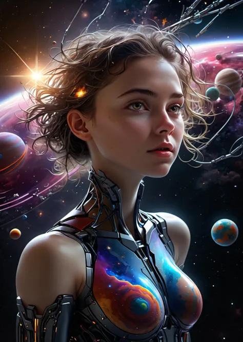 /Un pour tous, imaginer dans (((Détails Epic-Ultra-HD, epic-Ultra-HD-détails-détaillés, Points forts Epic-Ultra-HD, allumé, physiquement réaliste))) 
Portrait sur le thème de l&#39;espace d&#39;une jeune femme à l&#39;intérieur d&#39;une galaxie brisée, inspiré par Adam Martinakis|Emmanuelle Moureaux, photo couleur . cosmique, céleste, étoiles, galaxies, nébuleuses, planètes, la science-fiction, très détaillé
\\ Made with Un pour tous checkpoint by Chaos Experience @ https://de l&#39;État.avec/utilisateur/Expérience du chaos/ \\