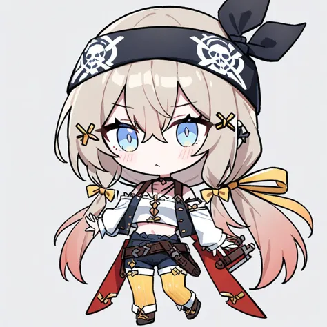 a cartoon girl with a pirate hat and a pirate costume