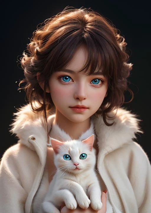cute white tiny cat,masterpiece,best quality,extremely detailed,cinematic lighting,detailed fur and eyes,8k,realistic,award winning,photograph,