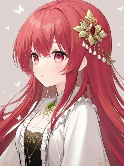masterpiece,(highest quality),highres,(an extremely delicate and beautiful),(extremely detailed), red hairï¼pink hairï¼1gril