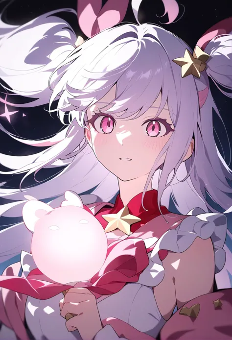 anime girl holding a glowing ball in her hands