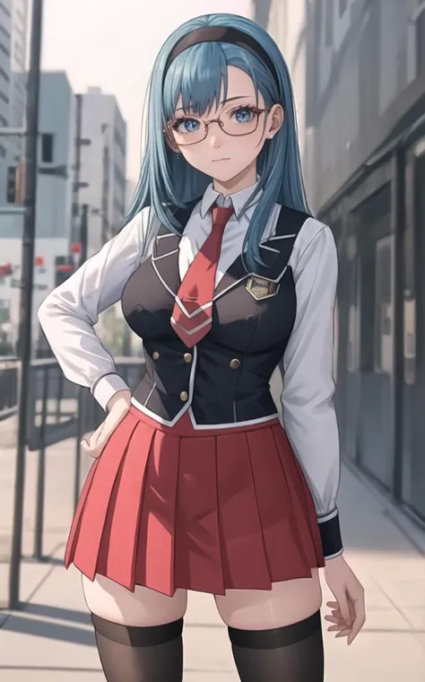 anime girl in a school uniform posing for a picture