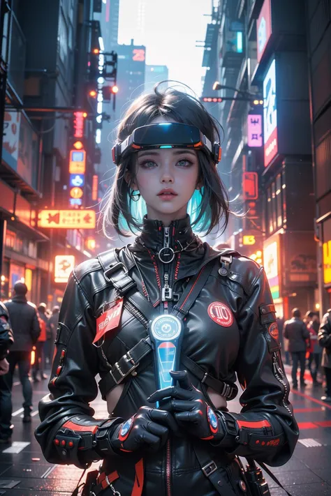 1girl,cyberpunk,science fiction,(head-mounted display:1.3),glowing,vr glasses,vaporwave,
Best quality,masterpiece,ultra high res...