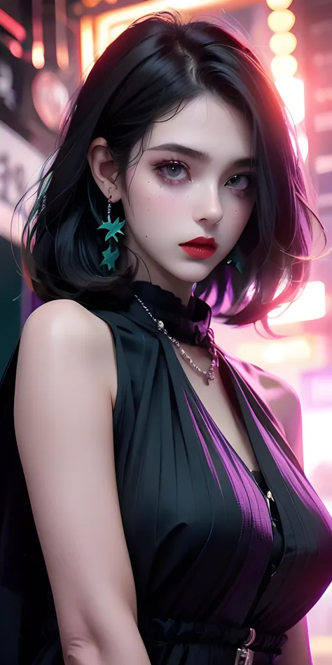 1girl,solo,game cg,red lips,purple eyes,portrait,green_bow,upper bodybaby face,(sleepy:0.3),(bored:1.3),(expressionless:1.3),